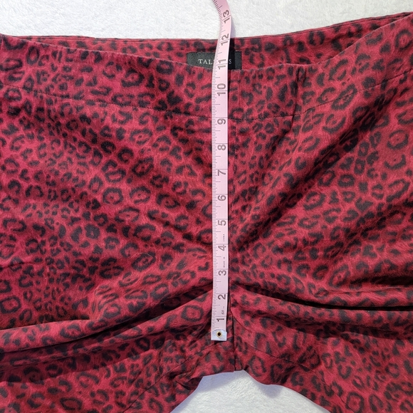 Talbots Dark Red Signature Cropped Side Zip Leopard Print Pants Size 16 - Picture 10 of 11